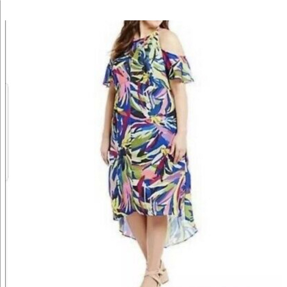 Gibson Latimer tropical oasis high low dress